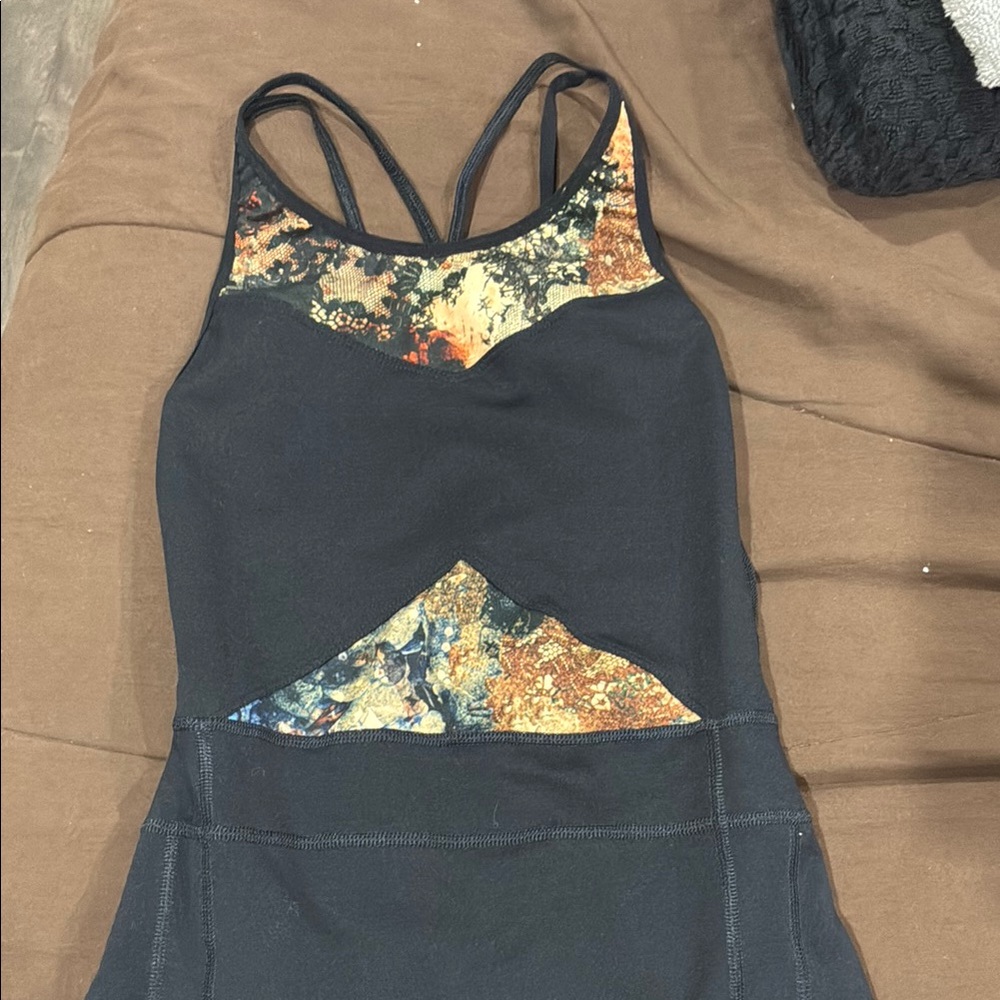 Fleo Black Shorts with Abstract Print